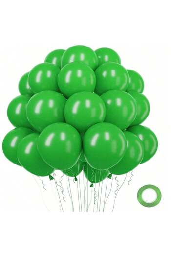 happy new year Green Latex Balloons Set for Decorations - 25 Pieces, 12 Inches