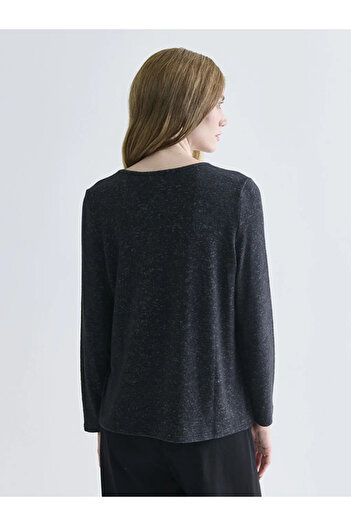 LC Waikiki Lcw Grace Gray Crew Neck Sequin Embroidered Women's Knitwear Sweater