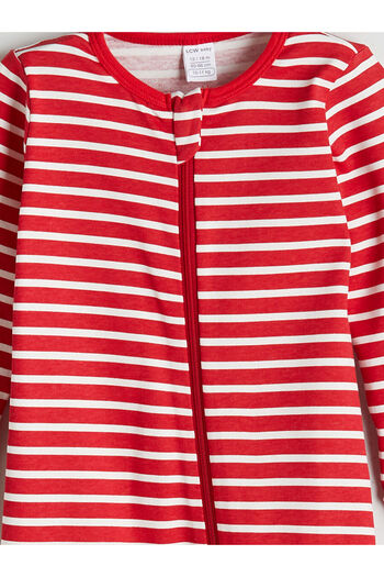 LC Waikiki New Season Crew Neck Striped Baby Boy Jumpsuit