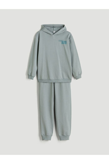 LC Waikiki Lcw Kids Green Hooded Boys Tracksuit Set