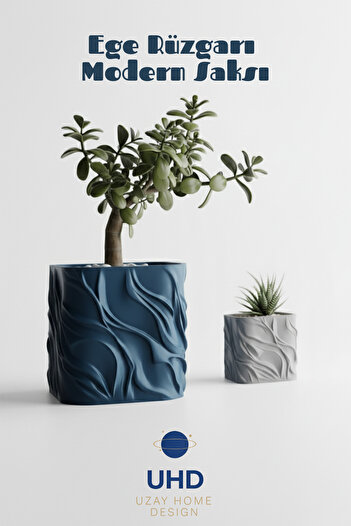 Uzay Home Design Ege Rüzgarı Modern Saksı – 3B Baskı Dekoratif Saksı | UHD, 2 Boy Seçeneği
