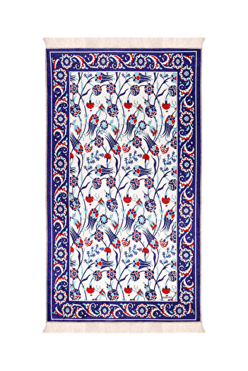 Bursa İpek Saks Sponge Velvet Prayer Rug