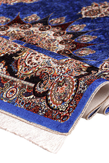 Bursa İpek Saks Sponge Velvet Prayer Rug