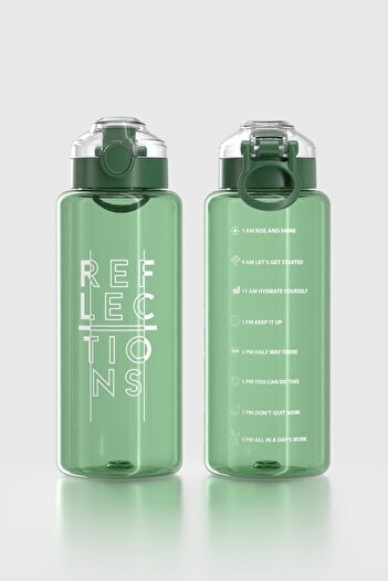 Renga Saga Loop Text Patterned 1000 ml Tritan Flask 912138 Green