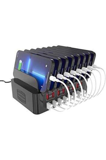 Generic YFY-A55 150W 16 x USB Ports Smart Charging Station with Phone & Tablet Stand, UK Plug