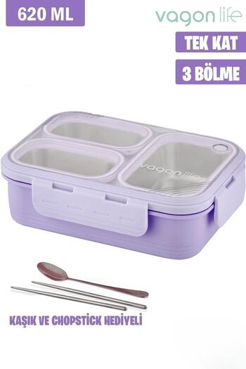 Vagonlife Steel Inner 3-Compartment Storage Container 620 ml
