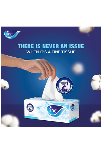 FINE Facial Tissue Boxes, 5 Packs of 200 Sheets x 2 Ply