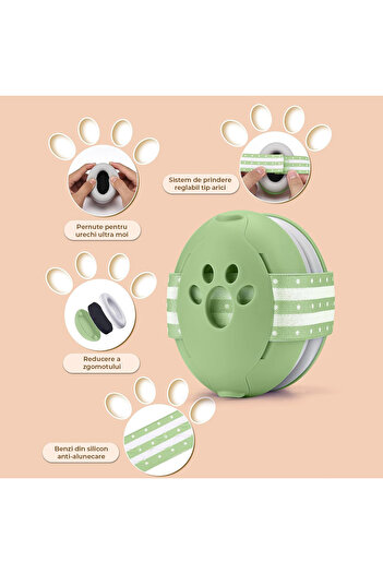 Elindor ® Earmuffs for Babies, Ages 3 to 18 Months, with Soft Ear Cushions, Green