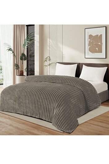 MİNG Lİ Soft & Warm 1kg Striped Flannel Blanket - 210 x 170cm Versatile Blanket for Bed, Sofa, & All Seasons