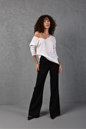 Su Moda Women's Thin Sweater Basic V-Neck Long Sleeve Comfortable Fit