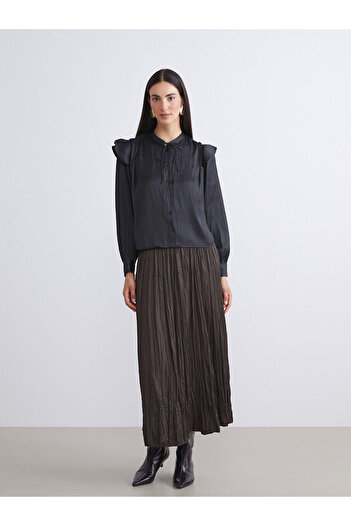 LC Waikiki Satin Pleated Skirt with Elastic Waist