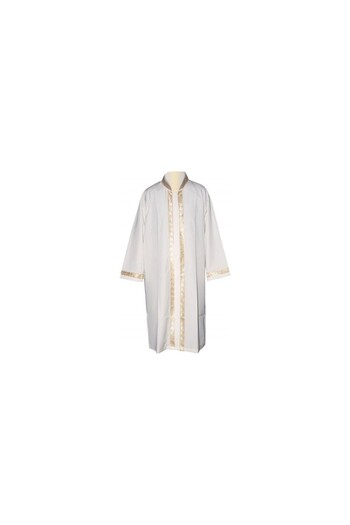 BERAT Cübbe - Imam's Robe - Prayer Robe - White Color - Size 3 - Striped Model - Prayer Clothing -