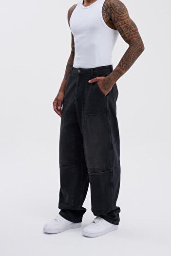 Machinist Men's Oversize Washed Effect Anthracite Jeans