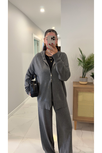 BİRCANÇİL Felix Gray Zipper Detailed Double Suit