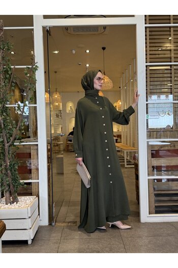 NS Moda Hijab Efsun Set Khaki-Model 541