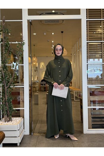 NS Moda Hijab Efsun Set Khaki-Model 541