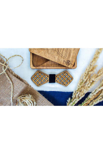 OEM Wooden Bow Tie HH327, Handmade, in Premium Personalized Box