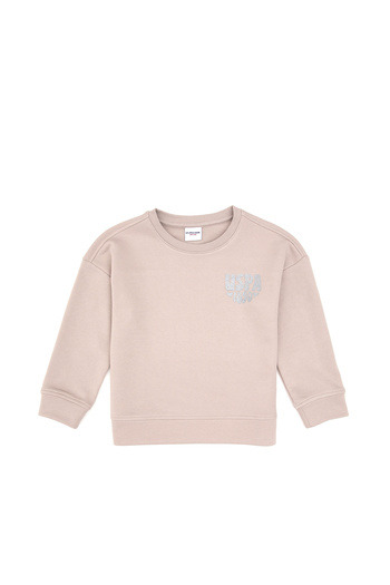U.S. Polo Assn. Girl's Stone Glitter Print Detailed Crew Neck Basic Sweatshirt 50314289-Vr049