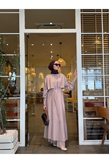 NS Moda Tesettür Ayça Set Mink-Model 543