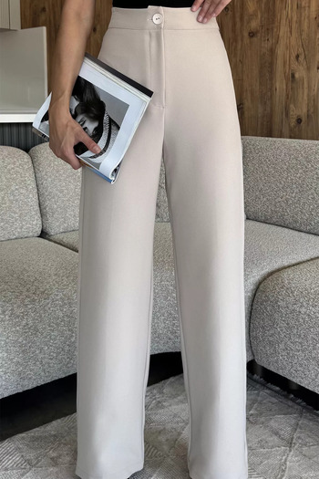 julude Stone Women's Wide Leg Fabric Trousers