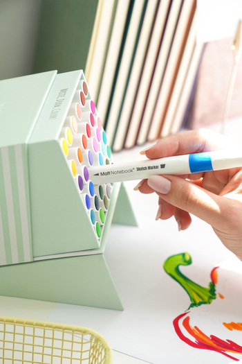 Matt Notebook 36 Color Double Tip Marker Pen Set Boxed Brush + Chisel