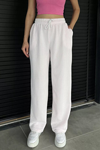 julude Pink Women's Waterway Striped Wide-Leg Pants