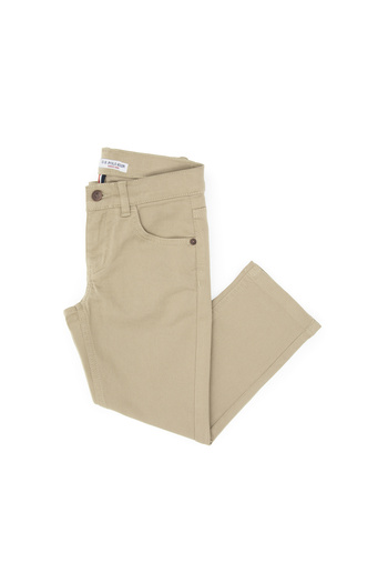 U.S. Polo Assn. Boy's Light Khaki Canvas Trousers 50317183-Vr183