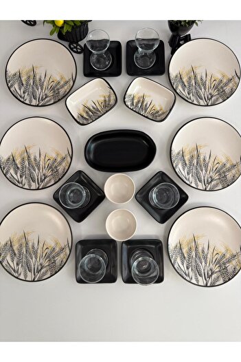 Keramika Breakfast Set 23 Pieces for 6 People Matte Color Başak