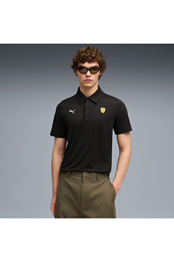 Puma Ανδρικό μπλουζάκι πόλο μαύρο Scuderia Ferrari (632782-01)