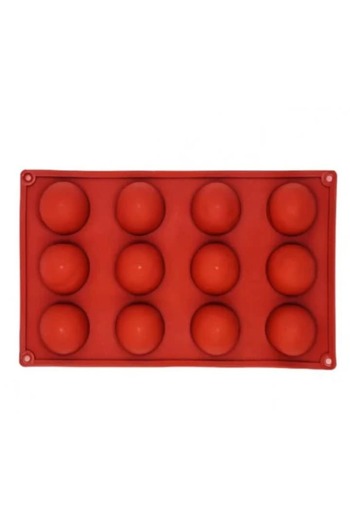 topbazar Silicone Mold for Chocolate, Candies, Cakes, TopBazar, 12 Semi-Spheres, Brown