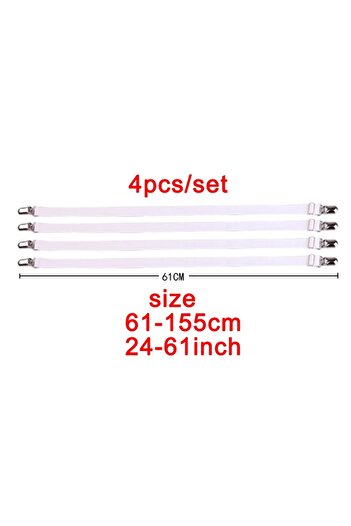Choice 61cm-white Bande de fixation élastique pour drap de lit 4 pièces/ensemble pinces pour drap de lit ce