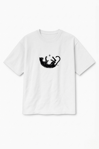 Altair Tr Oversize White Unisex Panther Printed T-Shirt T-Shirt