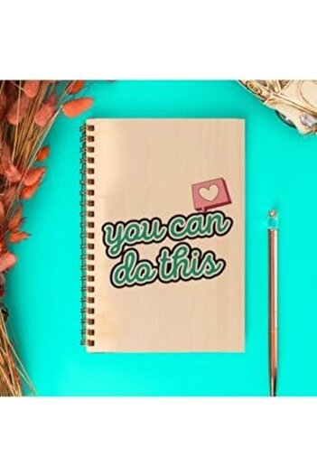 STOREMAX Snshop You Can Do This Designed Notebook, 8 cm X 12 cm Dimensions, Unlined, 48 Sheets, Wooden Cover D