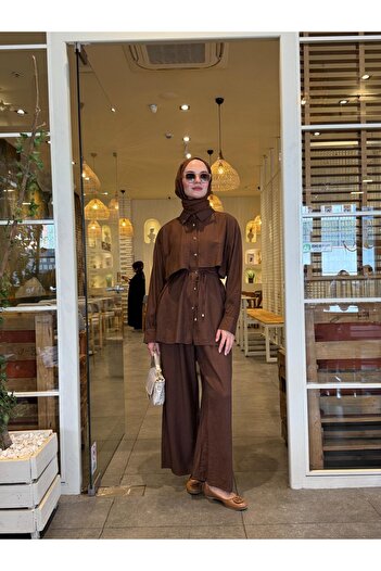 NS Moda Hijab September Set Brown-Model 545