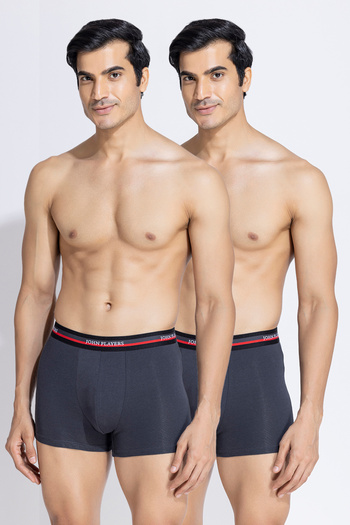 John players Pack of 2 John Players Classic Cotton Trunks in Dark Grey