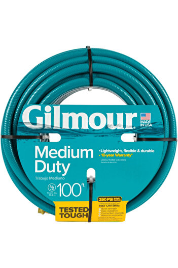 Gilmour Medium Duty Lightweight Flexible Garden Hose 5/8inch x 100ft