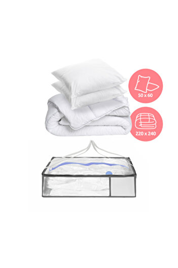 COMPACTOR Soft and Luxurious King Duvet Inner with Pillow Set