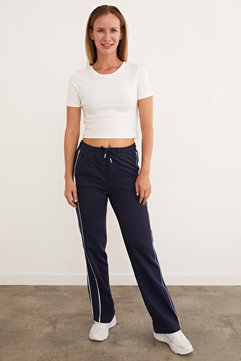 Fulla Moda 3 Threaded Side Stripe Tie-Up Sweatpants