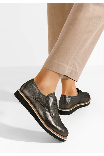 B T Shoes Casilas grey leather women's casual shoes