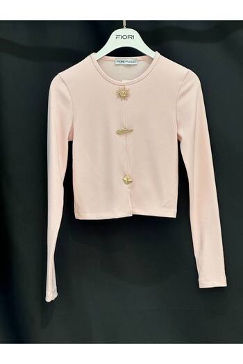Fiori Drapeli Long Sleeve Blouse with Sun Protection Accessories