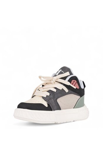 Tuğba Ortopedi 537 Orthopedic Unisex Children's Preschool Black/Beige High-Top Sneaker