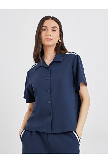 Take Two By Styli Women Side Stripe Shirt and Wide Leg Pants Co-Ords