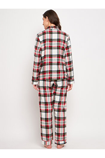 LAZZYCAT By Styli Cotton Checked Shirt and Pants Set