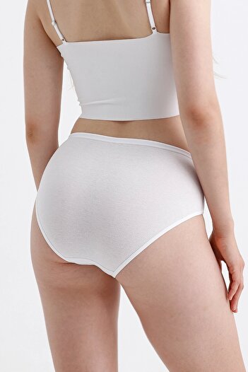 Meine Liebe Unterwäsche Pack of 7 Cotton High Waist Panties with Gathering Features Gray