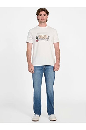 Guess Ανδρικό μπλουζάκι Cactus σε λευκό χρώμα Regular Fit M5YI45KBW41-G018