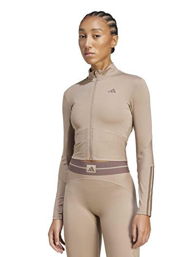 adidas Γυναικεία φόρμα για τρέξιμο - πεζοπορία Hyperglam Rib Zip Thru Cover Up Jy2093