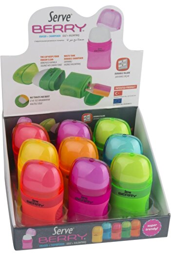 STOREMAX Berry Eraser Pencil Mixed Colors 9Pcs 1088605