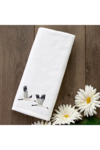 Ursa Crane Embroidered Design Towel 30X50