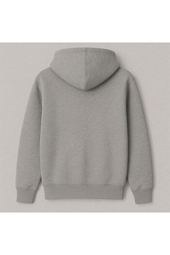 Elvino Hooded Crtz Printed Oversize Women'S/Men's Unisex Winter 3 Thread Gray Tracksuit Set