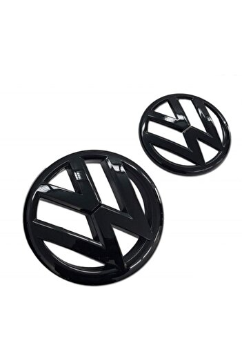 LinePartsBim Set 2 embleme față și spate pentru Volkswagen VW Golf 6 Hatchback MK6, 137mm și 113mm, negru lucios